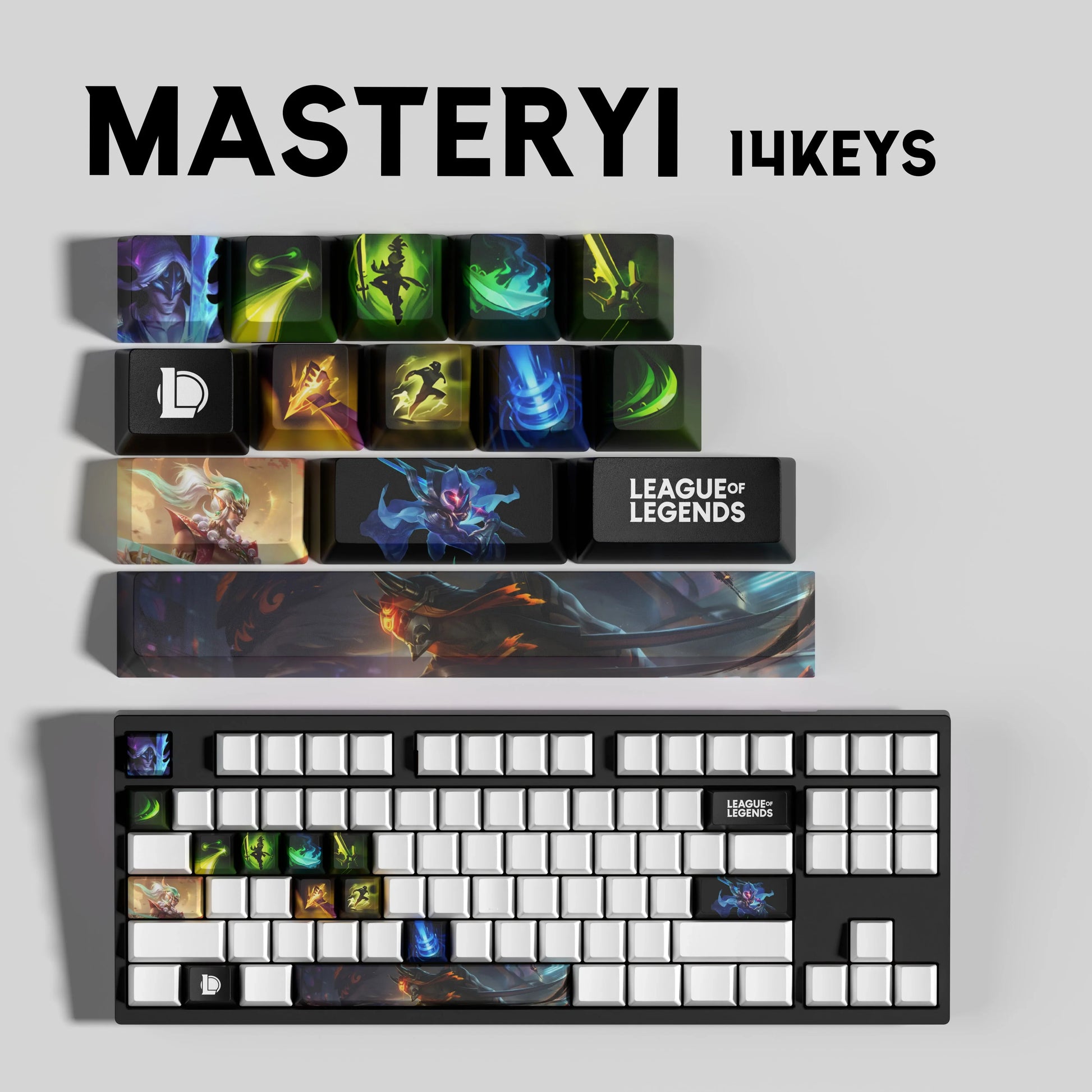 SPECIAL EDITION Fan-Made Master Yi KEYCAPS – 30, 14, 12 keys