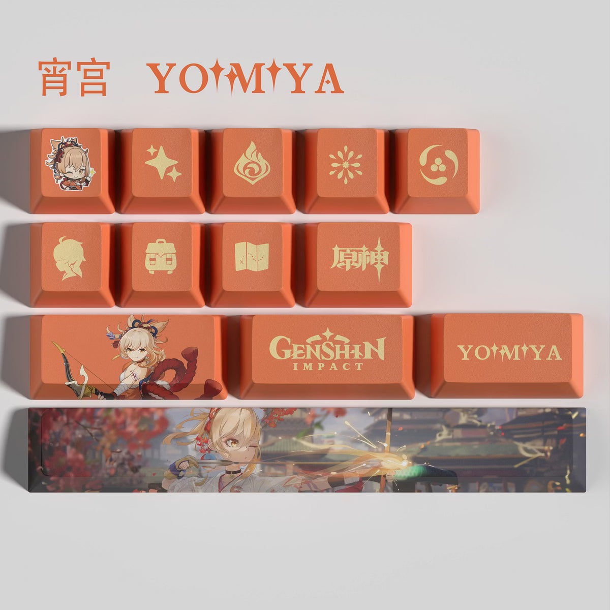 Genshin Impact YOIMIYA Keycaps – Limited Edition (29/13 Keys)