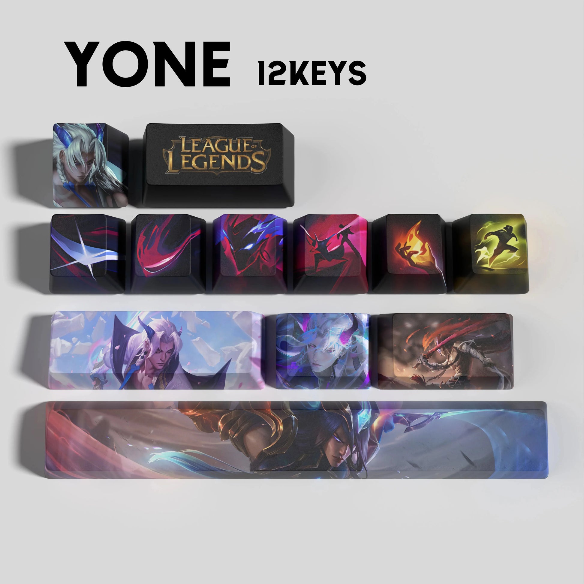 SPECIAL EDITION Fan-Made Yone KEYCAPS – 30, 14, 12 keys