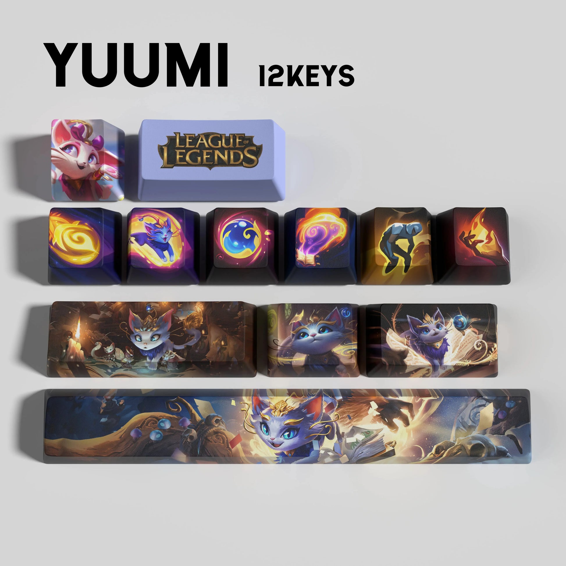 SPECIAL EDITION Fan-Made Yuumi KEYCAPS – 30, 14, 12 keys