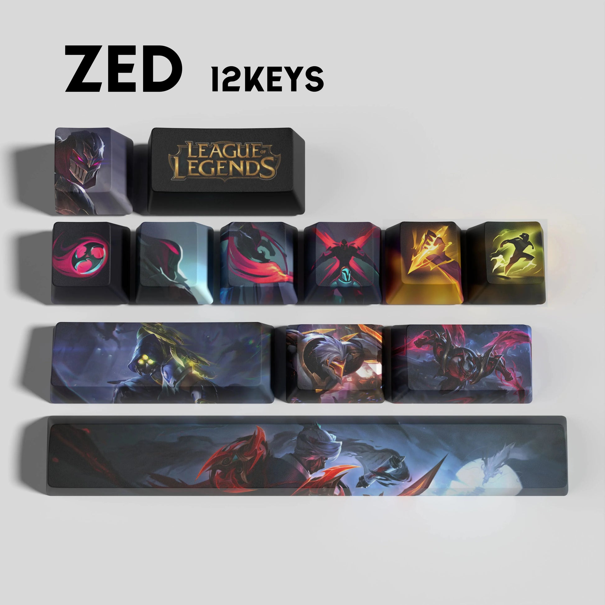 SPECIAL EDITION Fan-Made Zed KEYCAPS – 30, 14, 12 keys